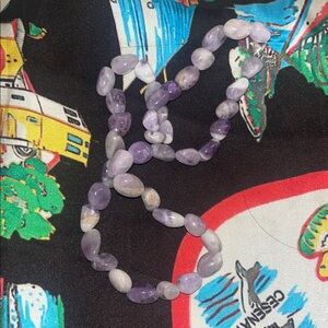 Amethyst Bead Necklace - Purple Stone Strand